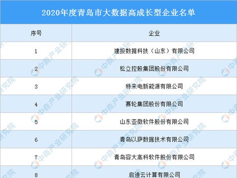 2020年度青島市大數據高成長型企業名單發布，數據處理與存儲服務引領行業風向